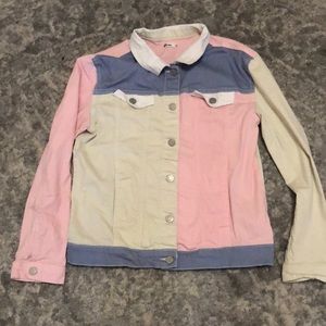 Epic Threads Tri-Color LOVED Denim Jacket Girls